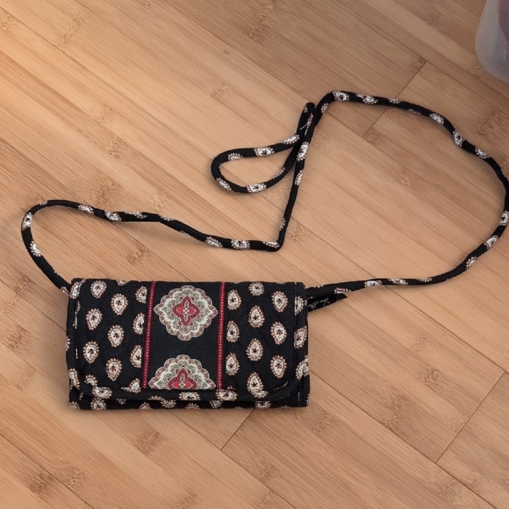 Vera Bradley Retired Black Paisley Wallet/Crossbody